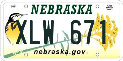 NE license plate XLW671