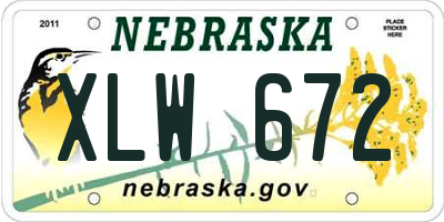NE license plate XLW672