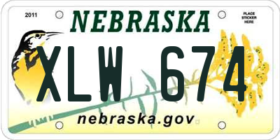 NE license plate XLW674