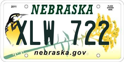 NE license plate XLW722