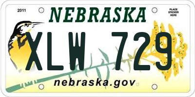 NE license plate XLW729