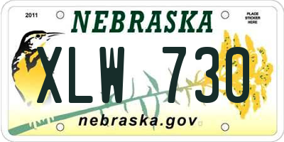 NE license plate XLW730