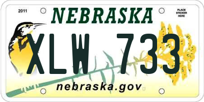 NE license plate XLW733