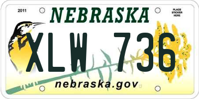 NE license plate XLW736