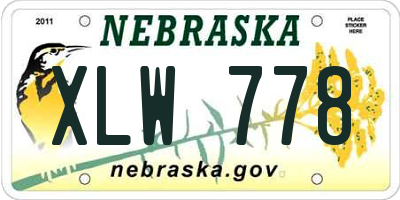 NE license plate XLW778