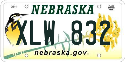 NE license plate XLW832