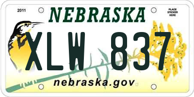 NE license plate XLW837
