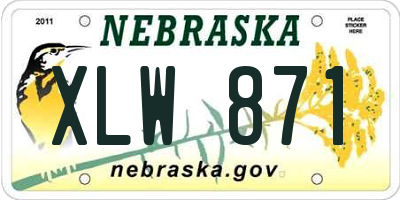 NE license plate XLW871