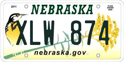NE license plate XLW874
