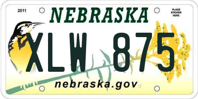 NE license plate XLW875