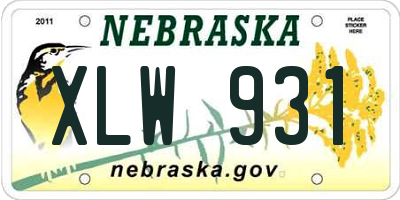 NE license plate XLW931