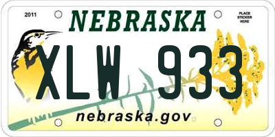 NE license plate XLW933