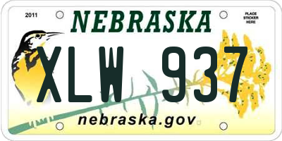 NE license plate XLW937