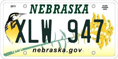 NE license plate XLW947