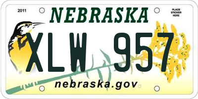 NE license plate XLW957