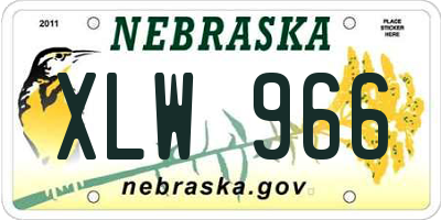 NE license plate XLW966