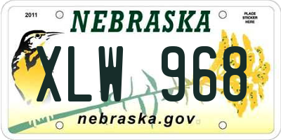 NE license plate XLW968