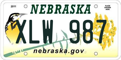 NE license plate XLW987