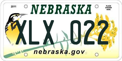 NE license plate XLX022