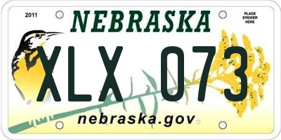 NE license plate XLX073