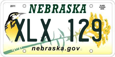 NE license plate XLX129