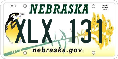 NE license plate XLX131