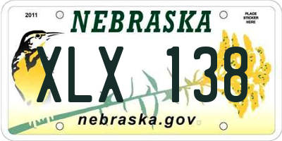 NE license plate XLX138