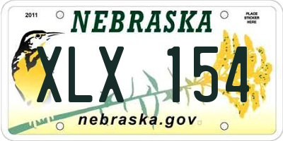 NE license plate XLX154