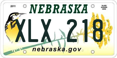 NE license plate XLX218