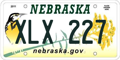 NE license plate XLX227