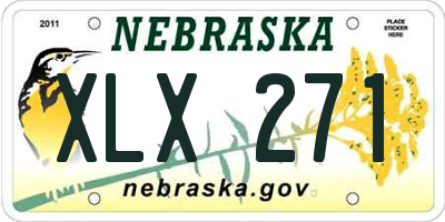 NE license plate XLX271
