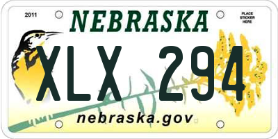 NE license plate XLX294