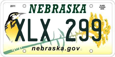 NE license plate XLX299