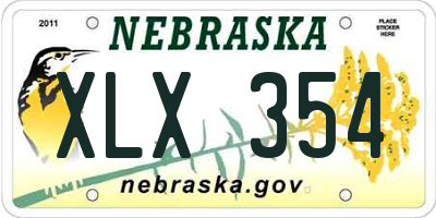 NE license plate XLX354