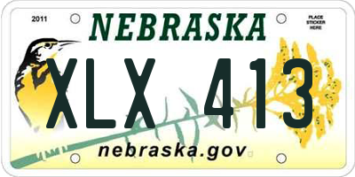 NE license plate XLX413