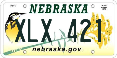 NE license plate XLX421