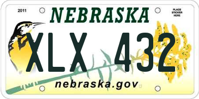 NE license plate XLX432