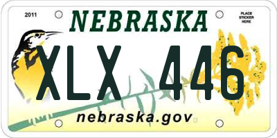 NE license plate XLX446
