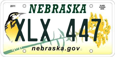 NE license plate XLX447