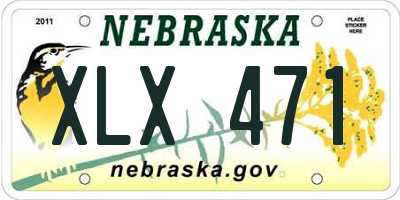 NE license plate XLX471