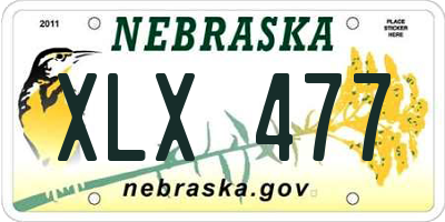 NE license plate XLX477