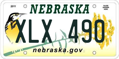 NE license plate XLX490