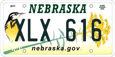 NE license plate XLX616