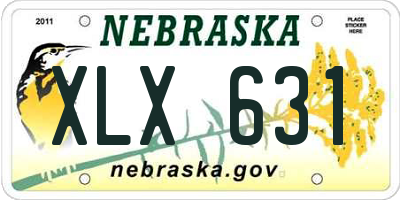 NE license plate XLX631