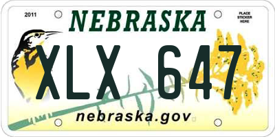 NE license plate XLX647