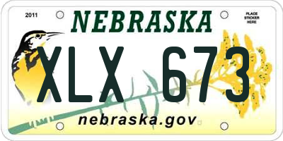 NE license plate XLX673