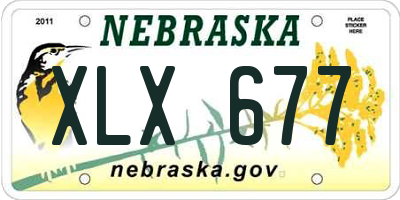 NE license plate XLX677