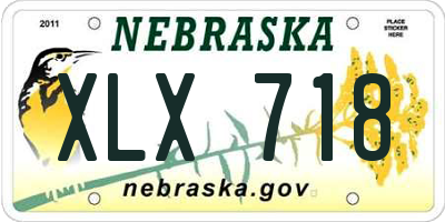 NE license plate XLX718