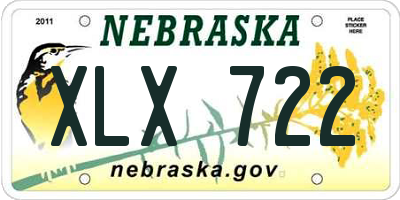 NE license plate XLX722