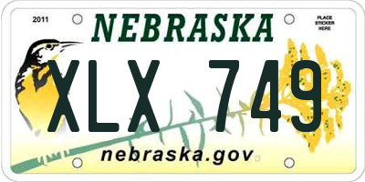 NE license plate XLX749